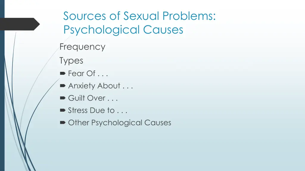 sources of sexual problems psychological causes