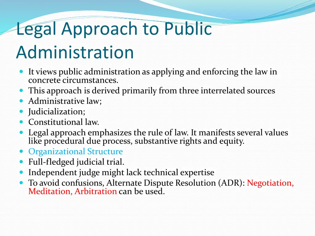 legal approach to public administration