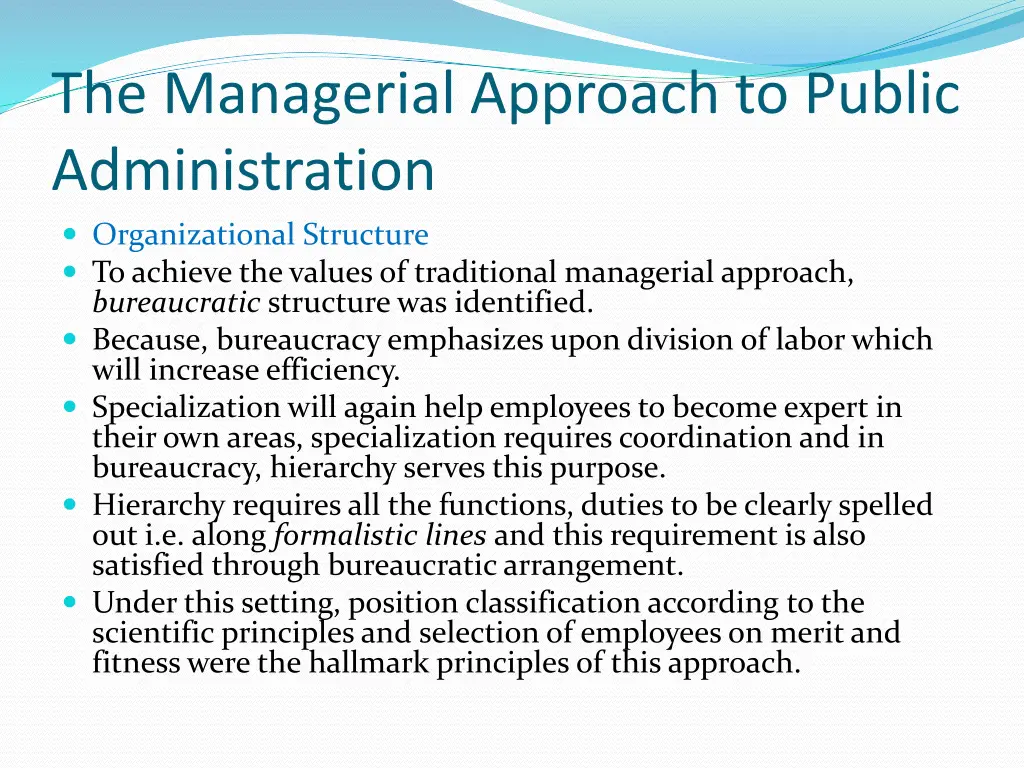 the managerial approach to public administration 2