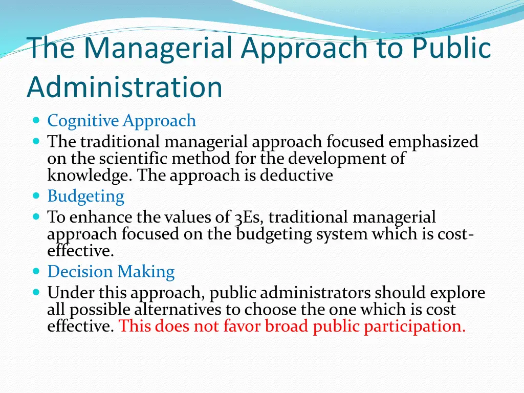 the managerial approach to public administration 4