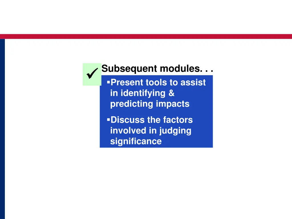 subsequent modules