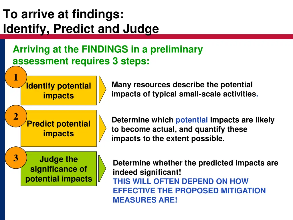 to arrive at findings identify predict and judge