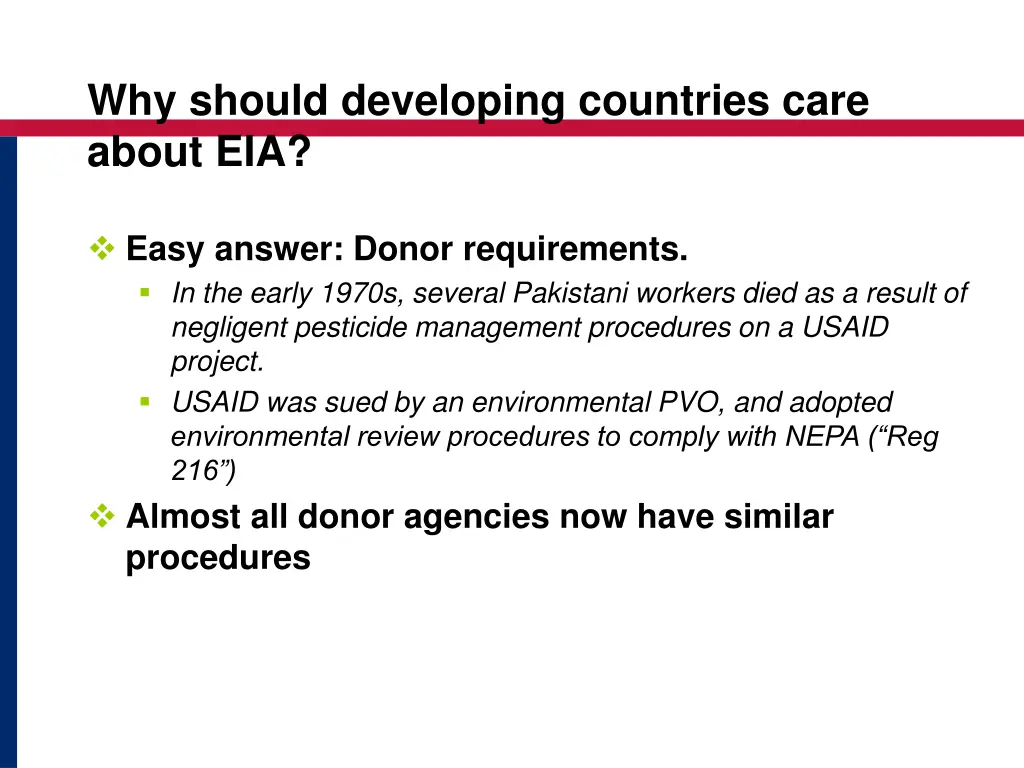 why should developing countries care about eia