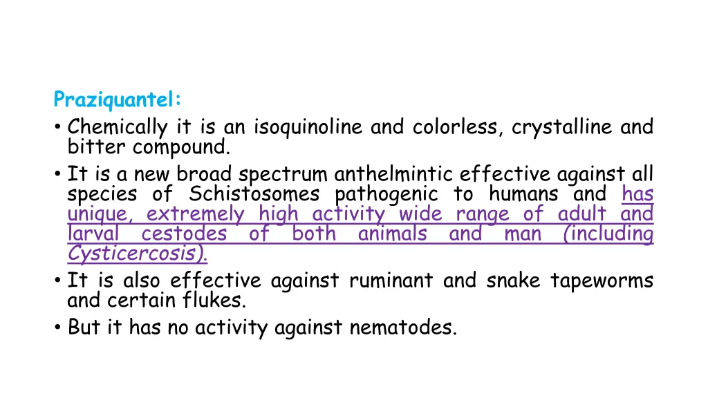 praziquantel chemically it is an isoquinoline