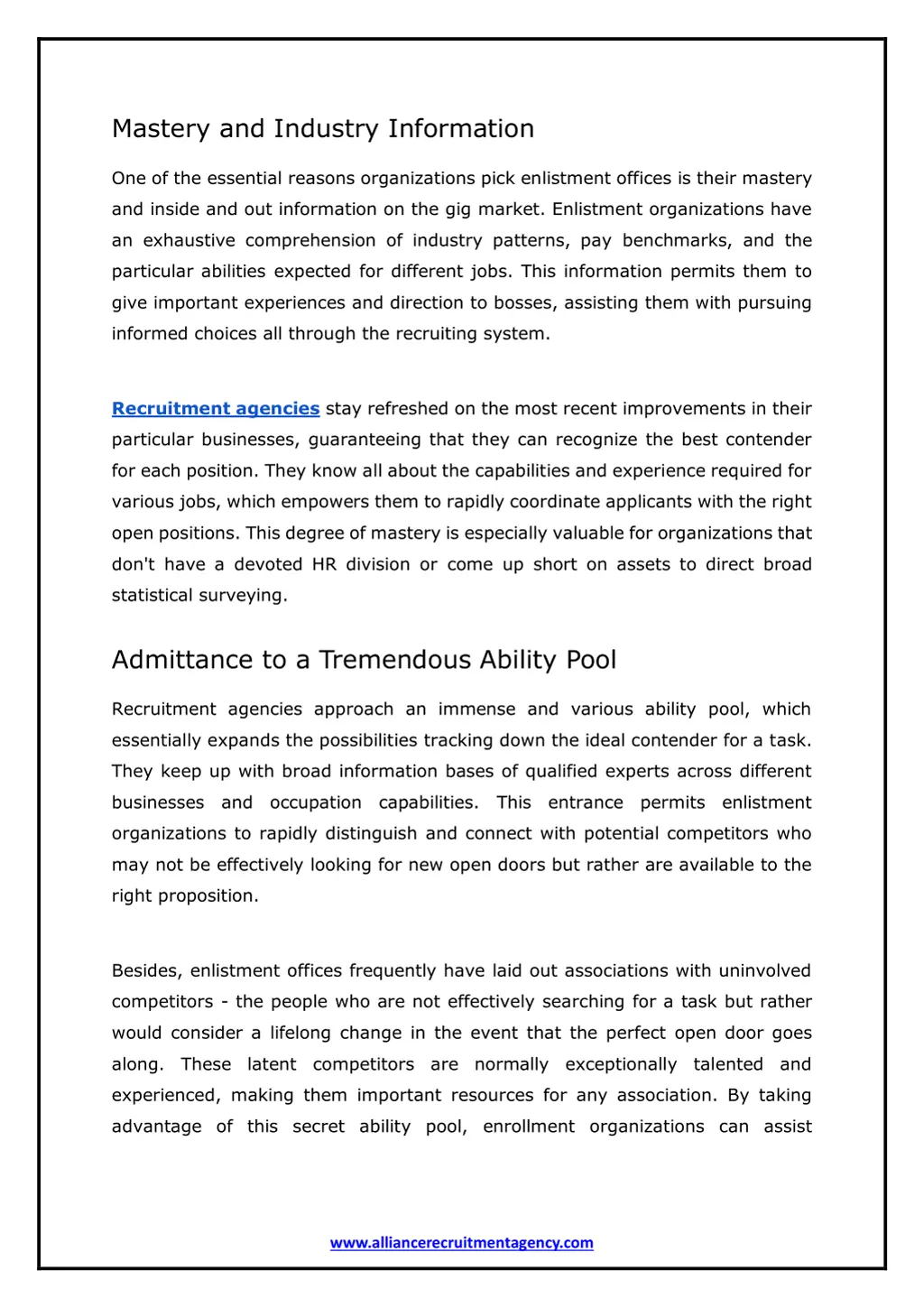 mastery and industry information