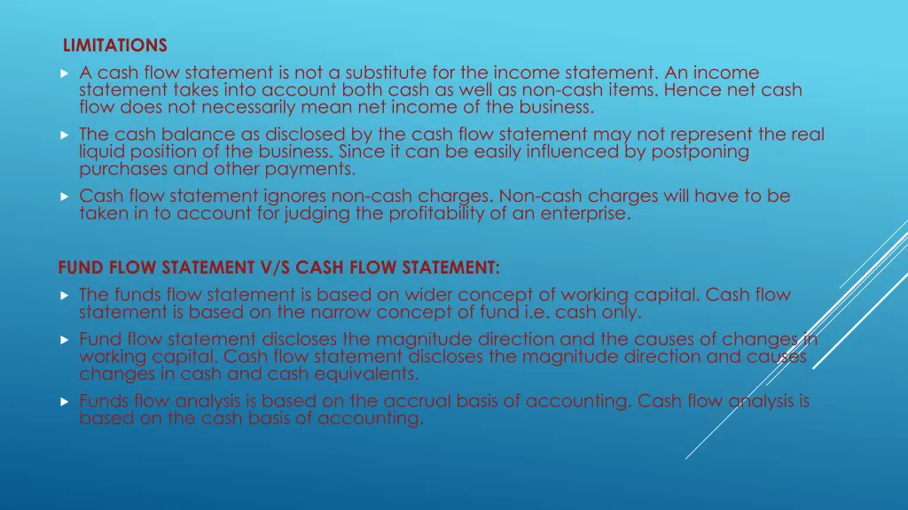 limitations a cash flow statement