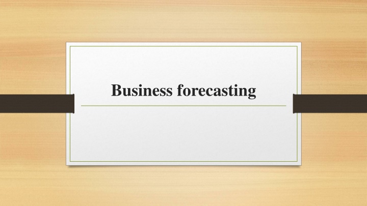 business forecasting