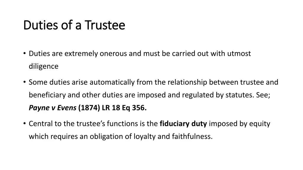 duties of a trustee duties of a trustee