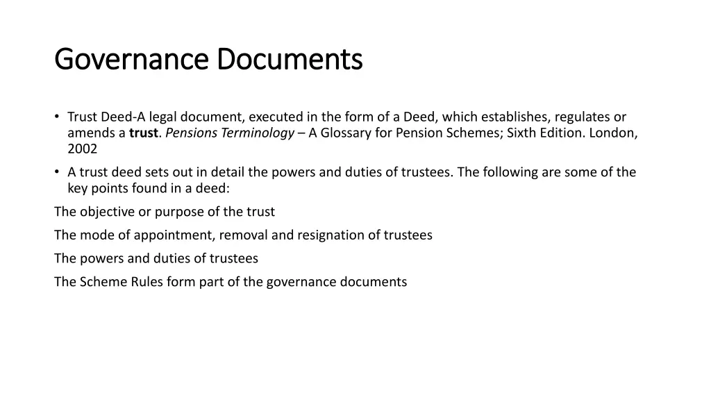 governance documents governance documents