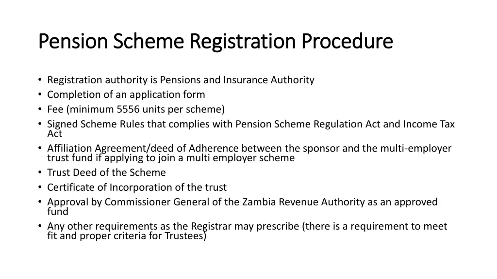 pension scheme registration procedure pension