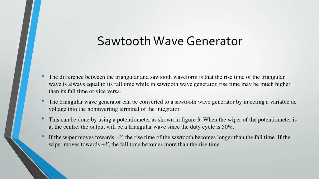 sawtooth wave generator