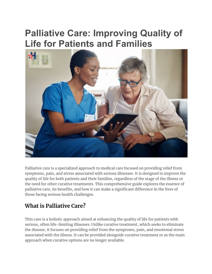 palliative care improving quality of life