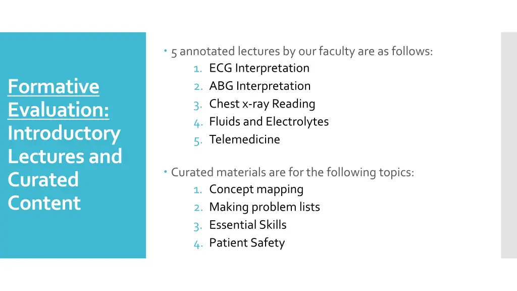 5 annotated lectures by our faculty