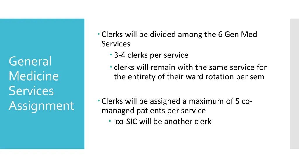 clerks will be divided among