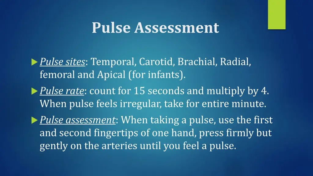 pulse assessment