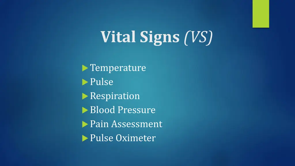 vital signs vs