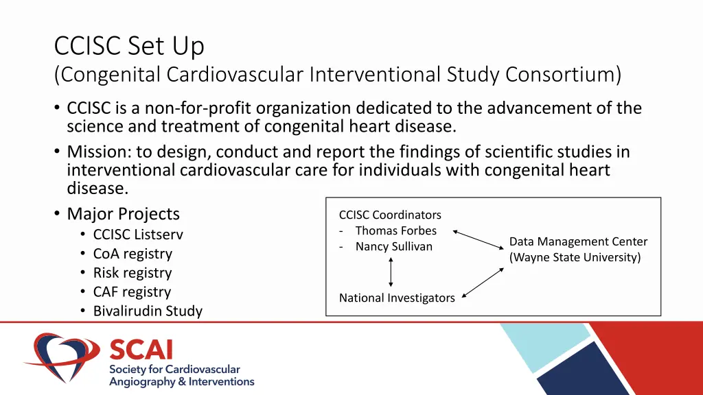 ccisc set up congenital cardiovascular