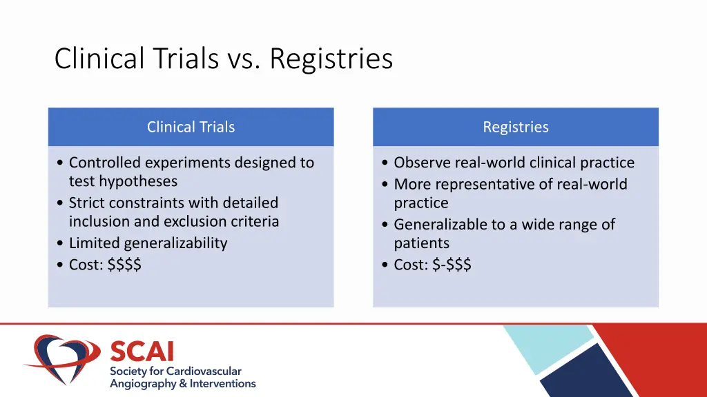 clinical trials vs registries