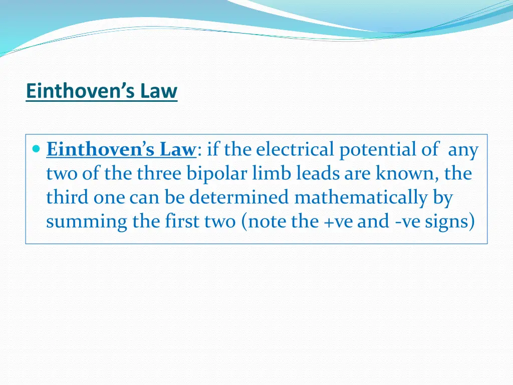 einthoven s law