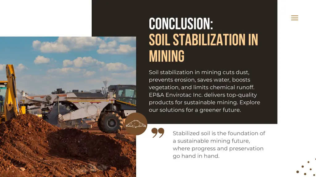 conclusion soil stabilization in mining