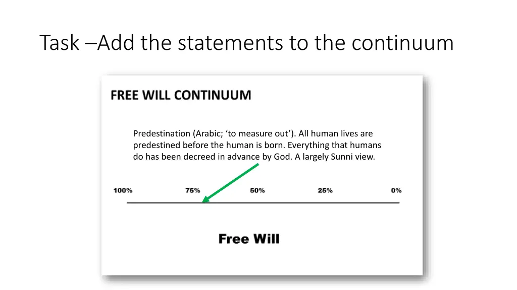 task add the statements to the continuum