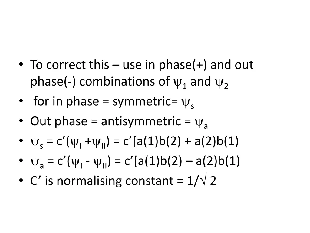 to correct this use in phase and out phase