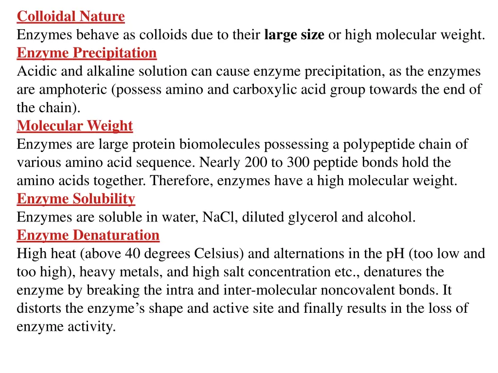 colloidal nature enzymes behave as colloids