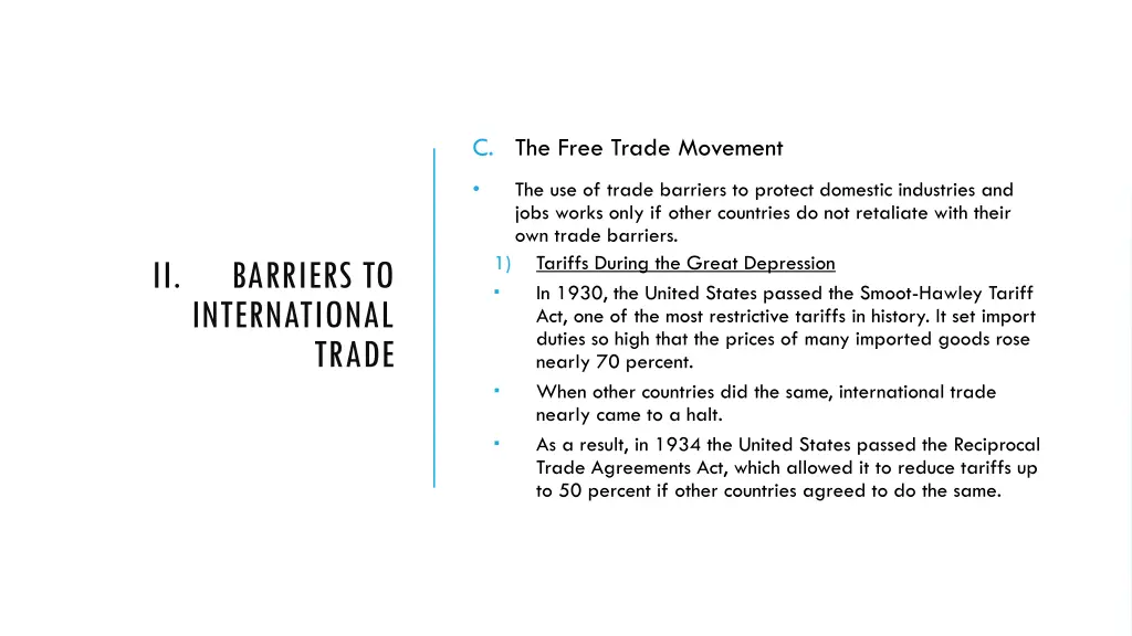 c the free trade movement