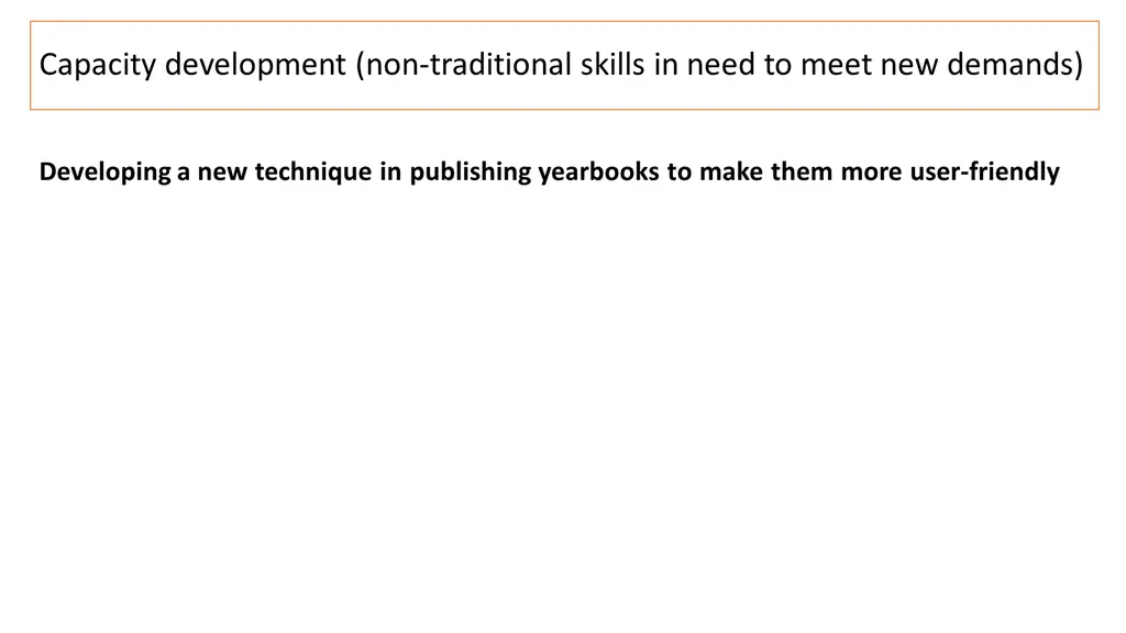 capacity development non traditional skills