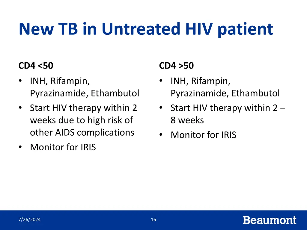 new tb in untreated hiv patient