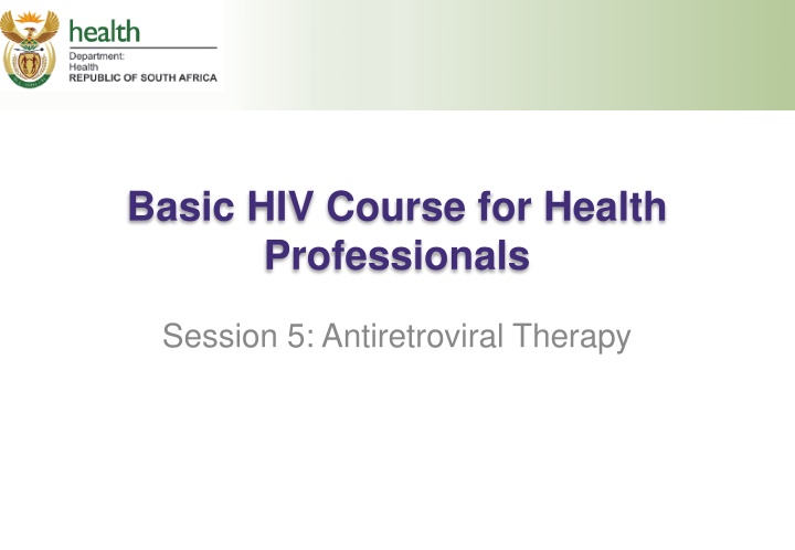 basic hiv course for health professionals