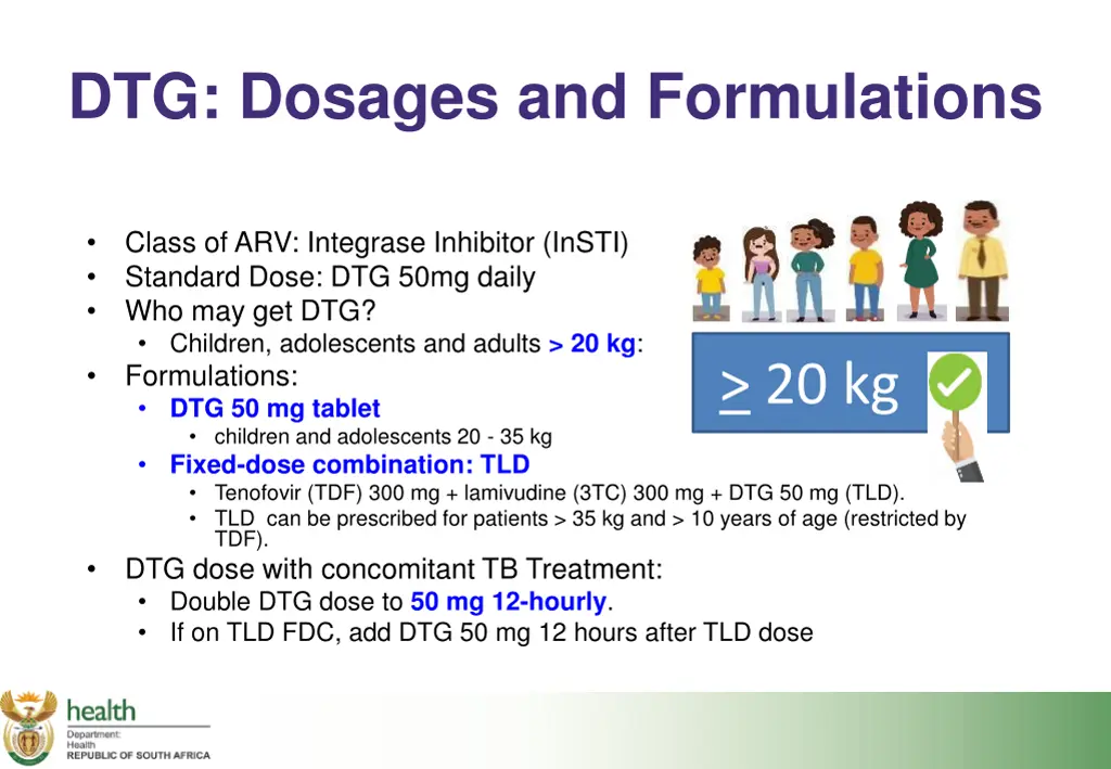 dtg dosages and formulations