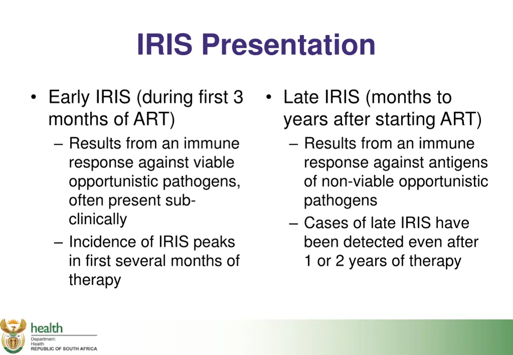 iris presentation