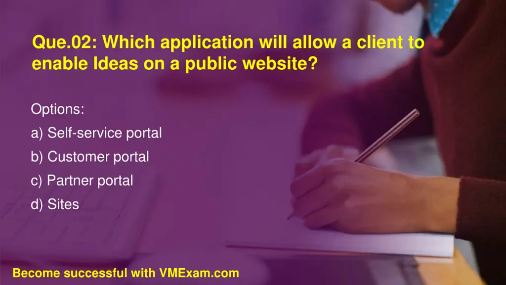 que 02 which application will allow a client