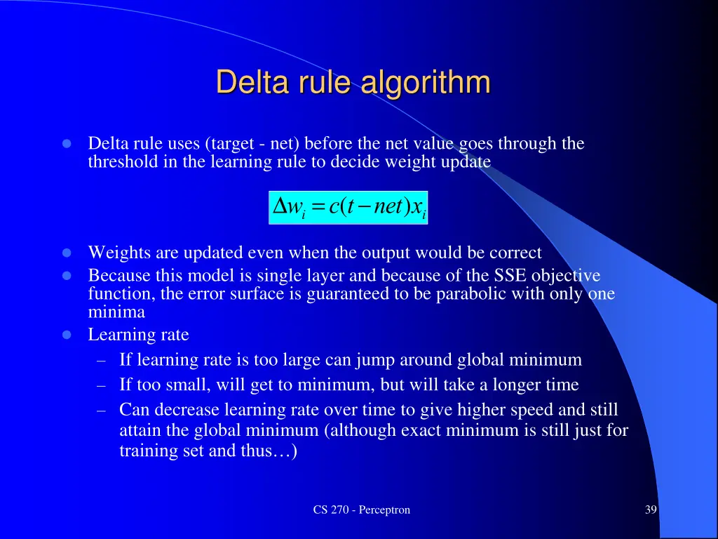 delta rule algorithm