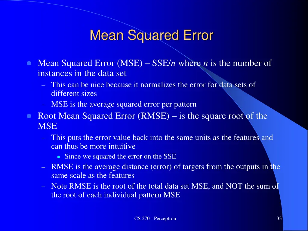 mean squared error