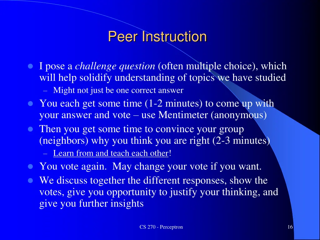 peer instruction