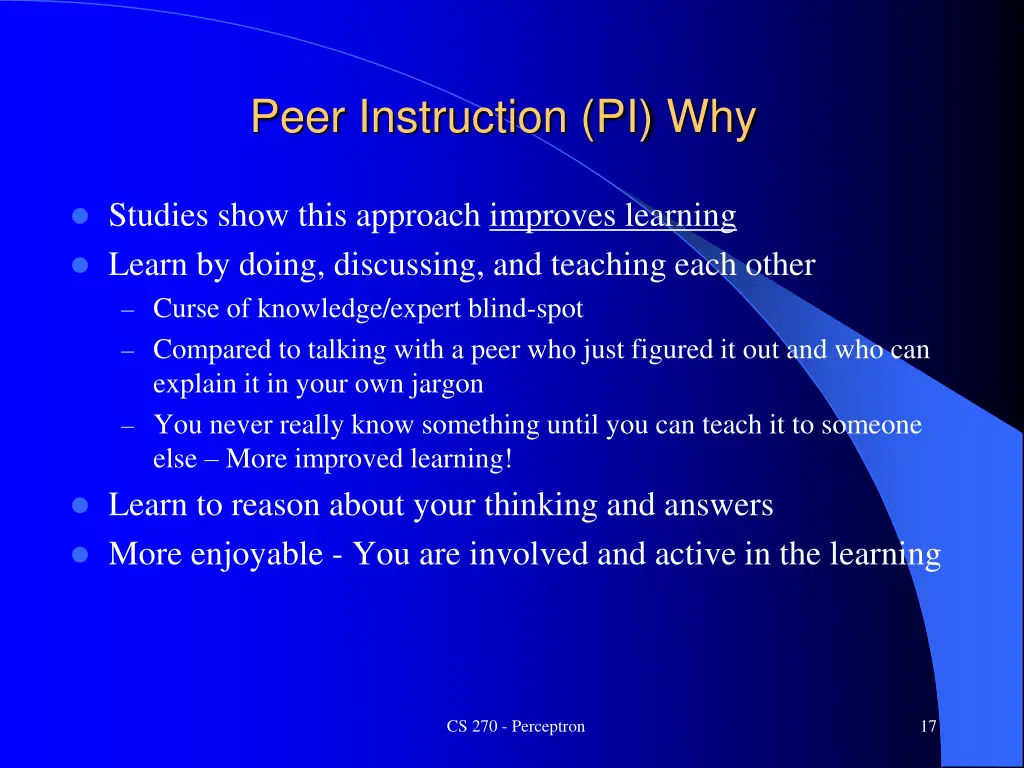 peer instruction pi why