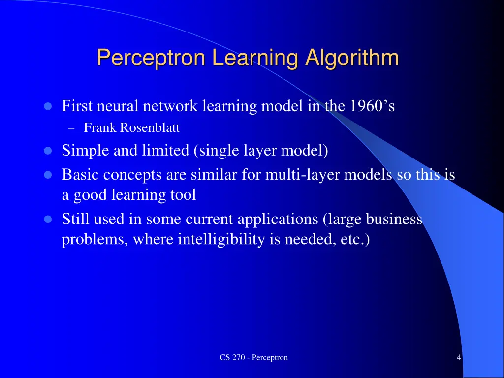 perceptron learning algorithm