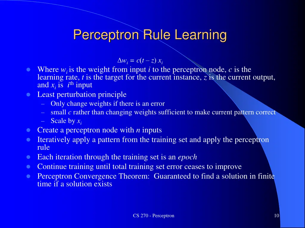 perceptron rule learning