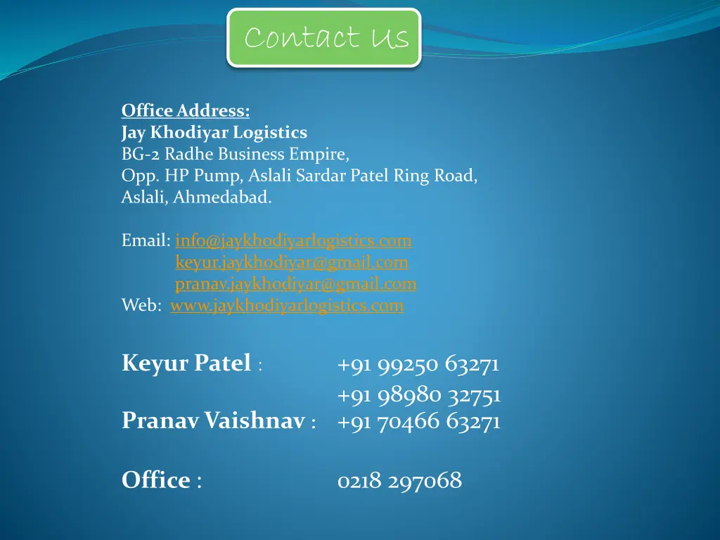 contact us