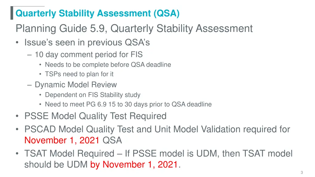 quarterly stability assessment qsa planning guide