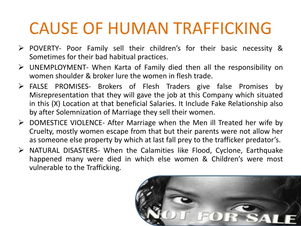 cause of human trafficking