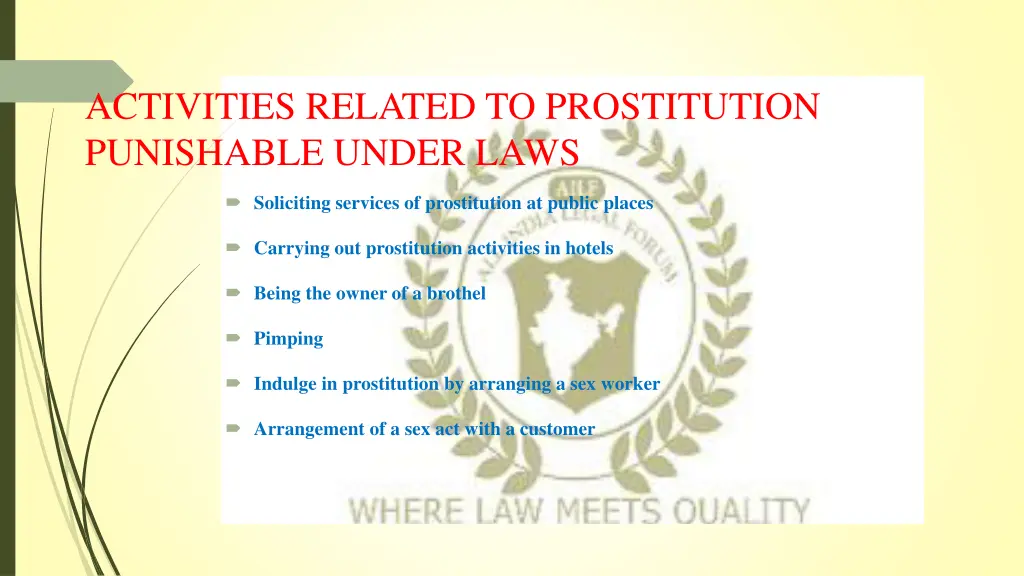 activities related to prostitution punishable