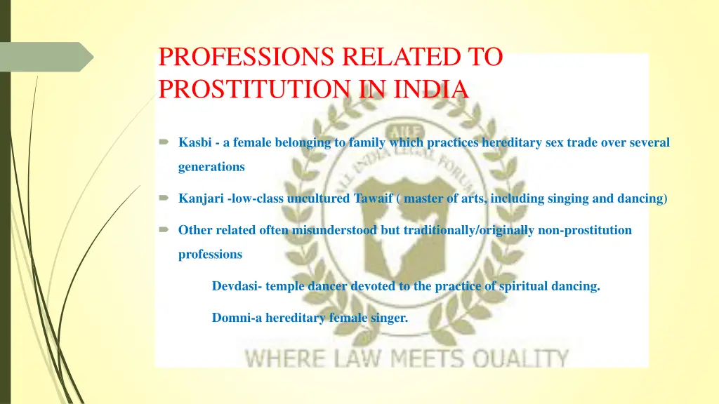 professions related to prostitution in india