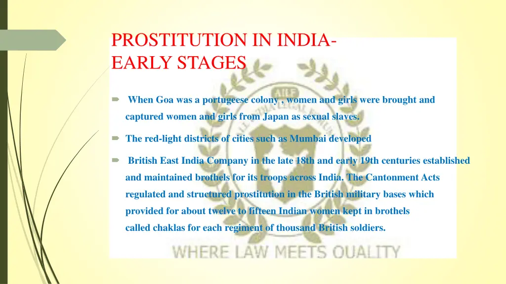 prostitution in india early stages