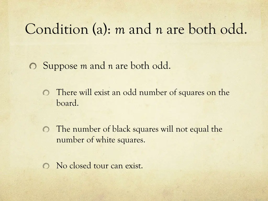 condition a m and n are both odd 1