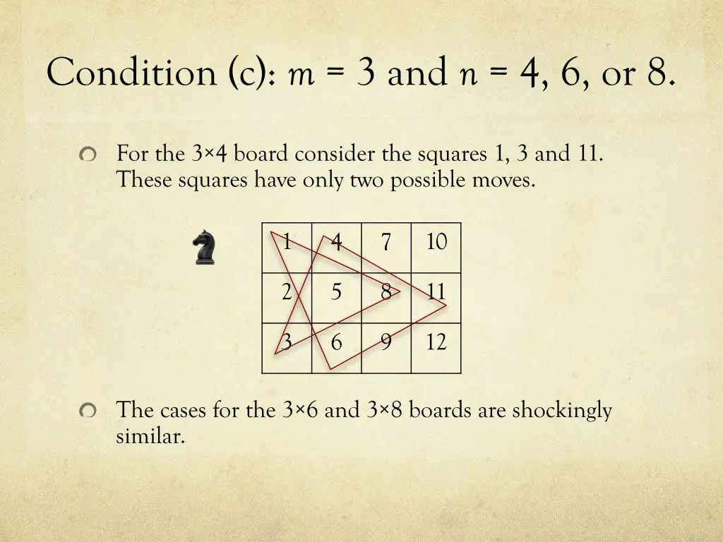 condition c m 3 and n 4 6 or 8