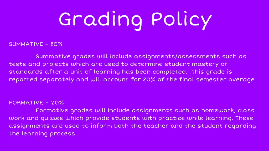 grading policy