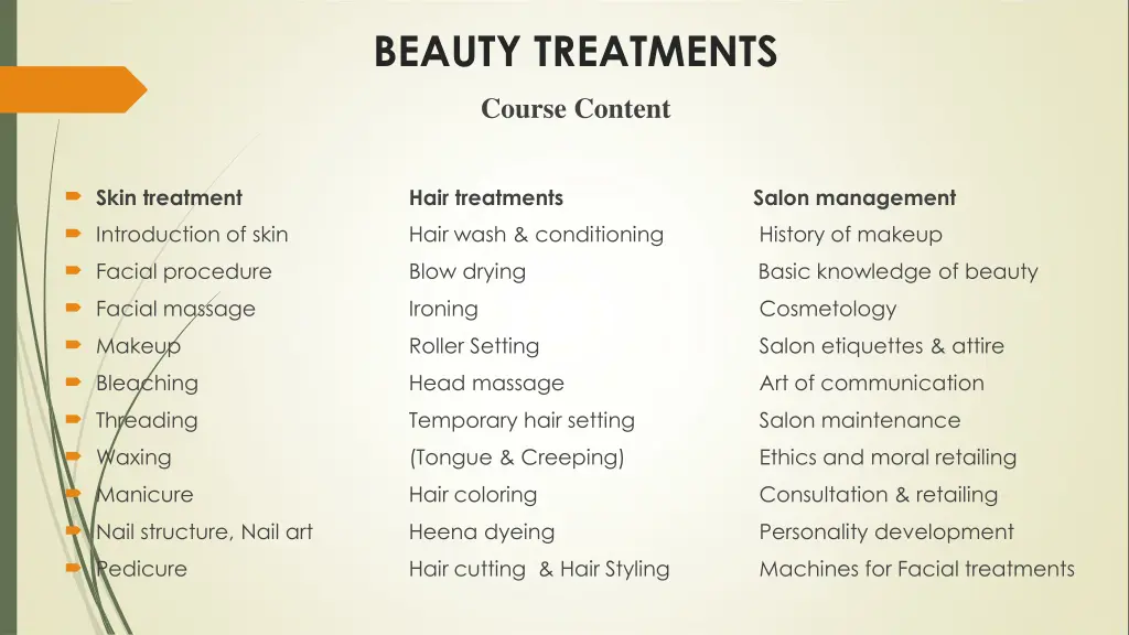 beauty treatments